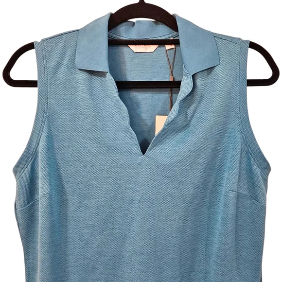 NWT Walter Hagen Women's Clubhouse Scallop Sleeveless Polo Size M - Picture 2 of 7